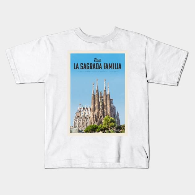 Visit La Sagrada Familia Kids T-Shirt by Mercury Club